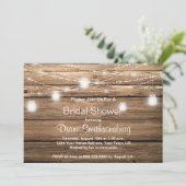 Rustic Barn Wood Mason Jar Lights Vrijgezellenfees Kaart (Staand voorkant)