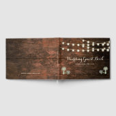 Rustic Barn Wood Mason Jar String Lights Wedding Gastenboek (Volledig)