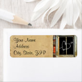 Rustic Barn Wood met graffiti Heart Jubileum Etiket (Insitu)