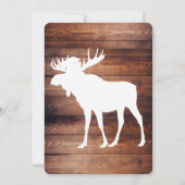 Rustic Barn Wood & Moose Antler Baby shower Kaart (Achterkant)