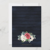 Rustic Barn Wood Navy Burgundy Gold Vrijgezellenfe Kaart (Achterkant)