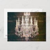 Rustic Barn Wood paarse franse kroonkandelaar Briefkaart (Voorkant / Achterkant)