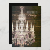 Rustic Barn Wood paarse franse kroonkandelaar Kaart (Voorkant / Achterkant)