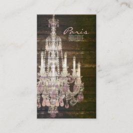 Rustic Barn Wood paarse franse kroonkandelaar Visitekaartje