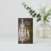 Rustic Barn Wood paarse franse kroonkandelaar Visitekaartje (Staand voorkant)