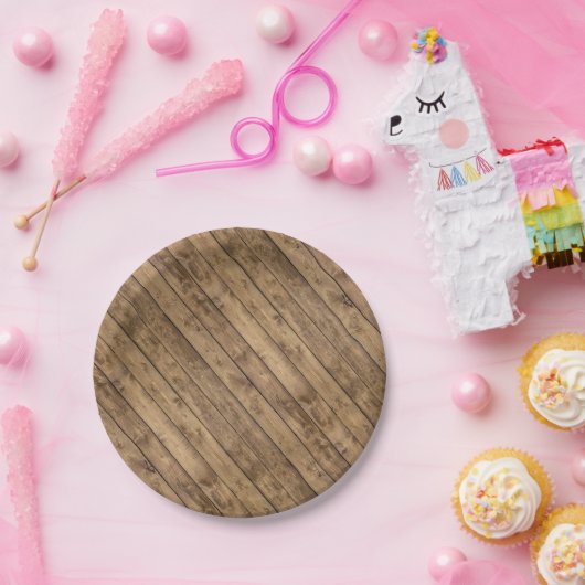 Rustic Barn Wood Papieren Bordje (Feest)