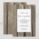 Rustic Barn Wood Party Kaart (Voorkant / Achterkant)