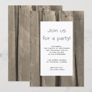 Rustic Barn Wood Party Kaart