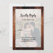 Rustic barn wood photo country RSVP Kaart (Voorkant)