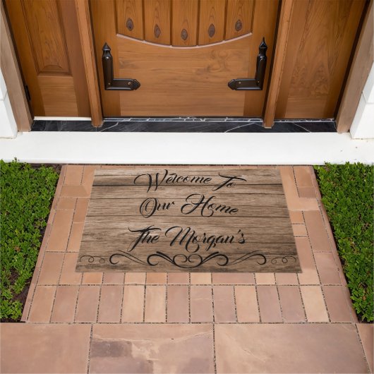 Rustic Barn Wood Photo Large Welcome Mat (Buiten)