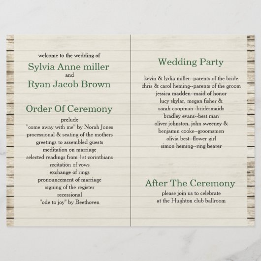 Rustic Barn Wood Pine Wedding (Achterkant)