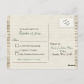 Rustic Barn Wood Pine Wedding Briefkaart (Achterkant)