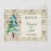 Rustic Barn Wood Pine Wedding Briefkaart (Voorkant)
