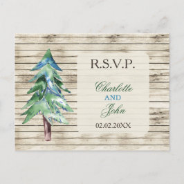 Rustic Barn Wood Pine Wedding Briefkaart