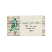 Rustic Barn Wood Pine Wedding Etiket (Voorkant)