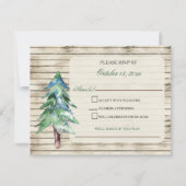 Rustic Barn Wood Pine Wedding Kaart (Voorkant)