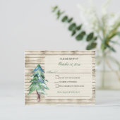 Rustic Barn Wood Pine Wedding Kaart (Staand voorkant)