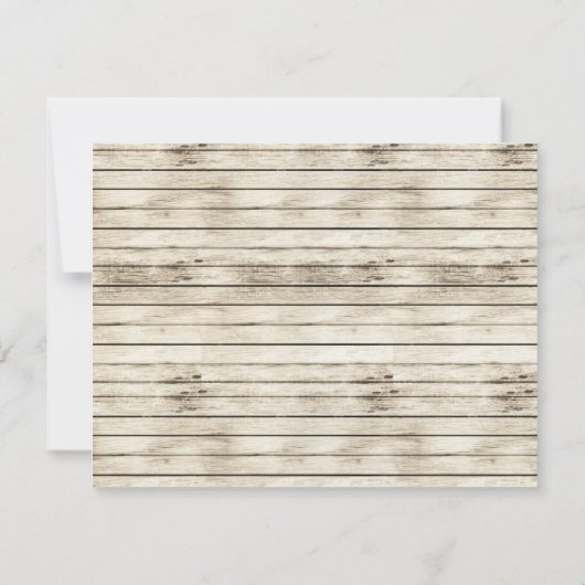 Rustic Barn Wood Pine Wedding Kaart (Achterkant)