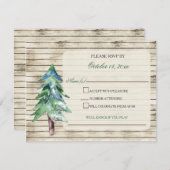 Rustic Barn Wood Pine Wedding Kaart (Voorkant / Achterkant)