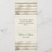 Rustic Barn Wood Pine Wedding Menu (Achterkant)