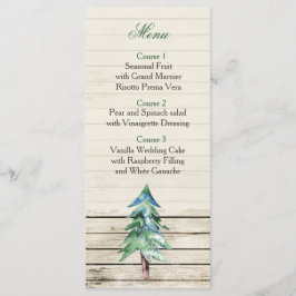 Rustic Barn Wood Pine Wedding Menu