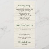 Rustic Barn Wood Pine Wedding Programmakaart (Achterkant)