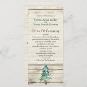 Rustic Barn Wood Pine Wedding Programmakaart (Voorkant / Achterkant)