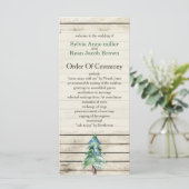 Rustic Barn Wood Pine Wedding Programmakaart (Staand voorkant)