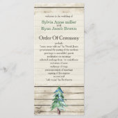Rustic Barn Wood Pine Wedding Programmakaart (Voorkant)