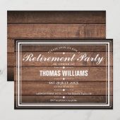 Rustic Barn Wood Retirement Party Kaart (Voorkant / Achterkant)