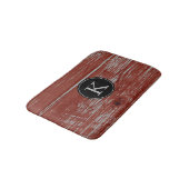 Rustic Barn Wood | Rode Monogrammen Initiaal Badmat (Gekanteld)