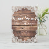 Rustic Barn Wood Romantische kant Vrijgezellenfees Kaart (Staand voorkant)