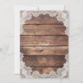 Rustic Barn Wood Romantische kant Vrijgezellenfees Kaart (Achterkant)