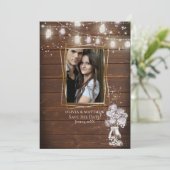 Rustic Barn Wood Save the Date Kaart (Staand voorkant)