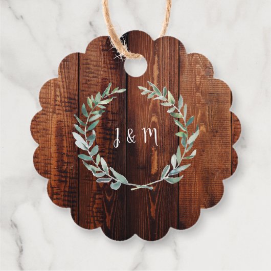 Rustic barn wood script country Wedding Bedankt Bedankjes Labels (Achterkant)