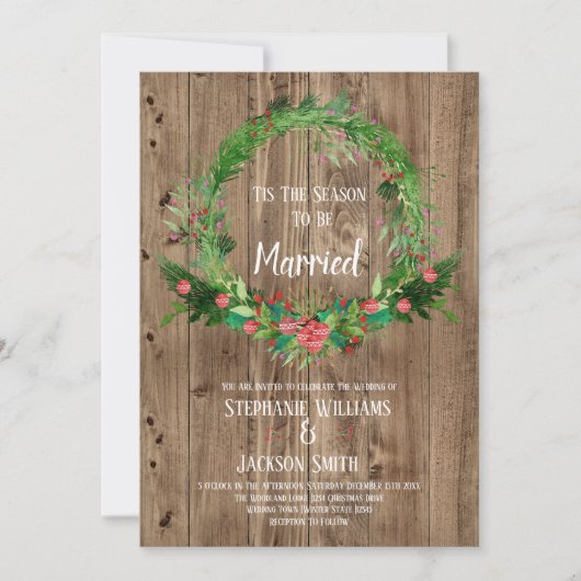Rustic Barn Wood Season to be Married Wedding Kaart (Voorkant)