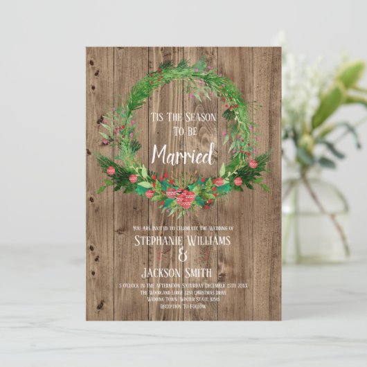 Rustic Barn Wood Season to be Married Wedding Kaart (Staand voorkant)
