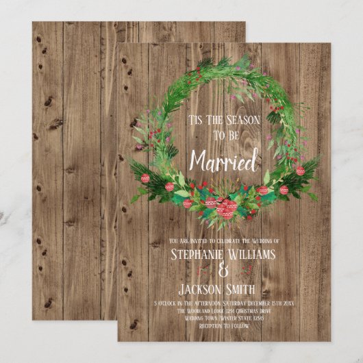Rustic Barn Wood Season to be Married Wedding Kaart (Voorkant / Achterkant)