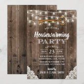 Rustic Barn Wood Skeleton Key Housewarming Party Kaart (Voorkant / Achterkant)