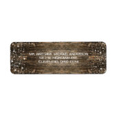 Rustic Barn Wood Snowflakes Winter Weddenschap Etiket (Voorkant)