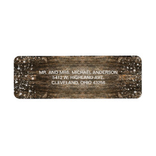 Rustic Barn Wood Snowflakes Winter Weddenschap Etiket
