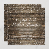 Rustic Barn Wood Snowflakes Winter Weddenschap Kaart (Voorkant / Achterkant)