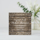 Rustic Barn Wood Snowflakes Winter Weddenschap Kaart (Staand voorkant)