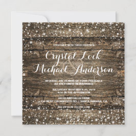 Rustic Barn Wood Snowflakes Winter Weddenschap Kaart