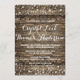 Rustic Barn Wood Snowflakes Winter Weddenschap Kaart