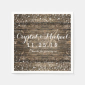 Rustic Barn Wood Snowflakes Winter Weddenschap Servetten (Voorkant)