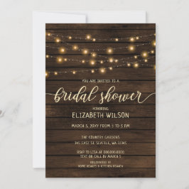 Rustic Barn Wood String-lampjes Vrijgezellenfeest Kaart
