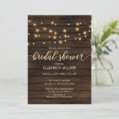 Rustic Barn Wood String-lampjes Vrijgezellenfeest Kaart (Staand voorkant)