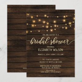 Rustic Barn Wood String-lampjes Vrijgezellenfeest Kaart