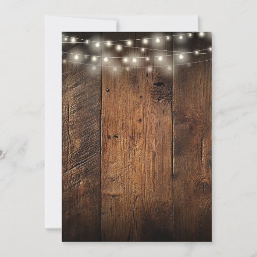 Rustic Barn Wood String Lights Pensioenfeest Kaart (Achterkant)